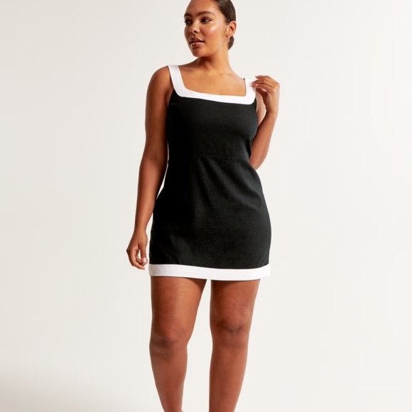 NWT Abercrombie Linen-Blend Wide Strap Mini Dress - Picture 1 of 6